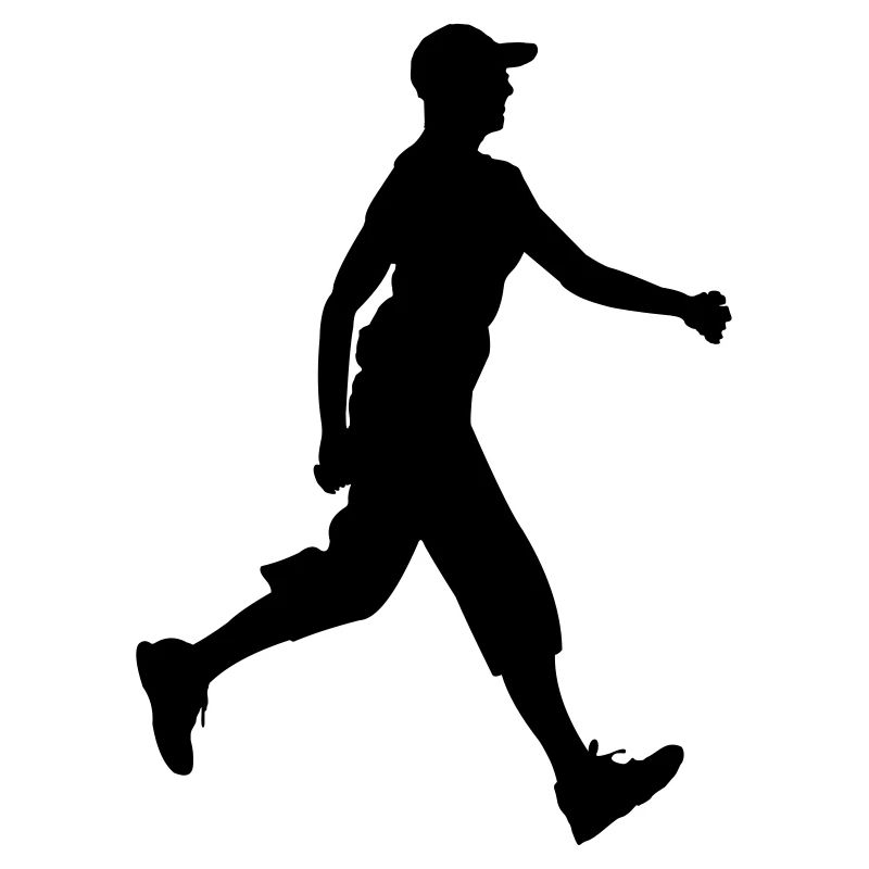 Hiker with cap on shadow figure logo