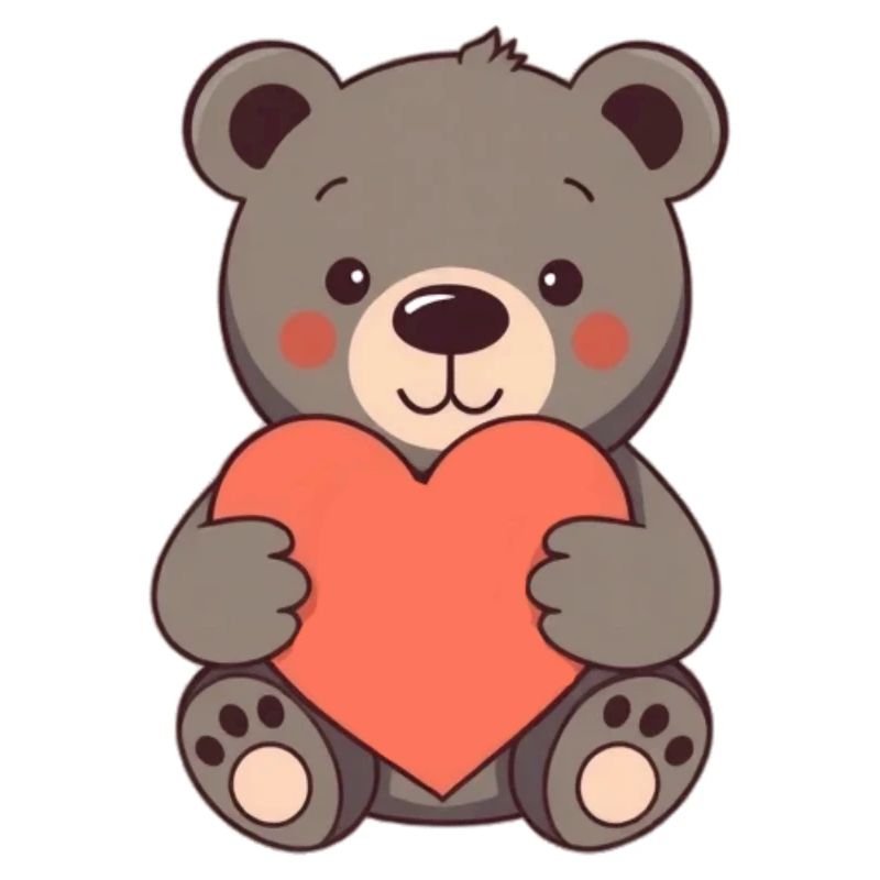 Bär mit rotem Herz Geschenk Mutter Muttertag