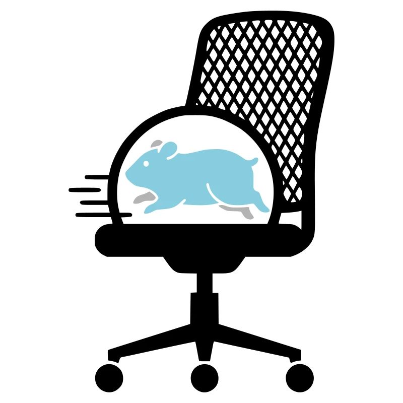 Roue de hamster sur chaise de bureau