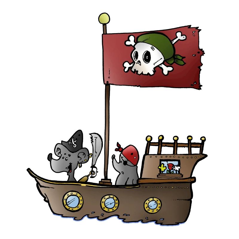 Pirate ship with mouse and mole