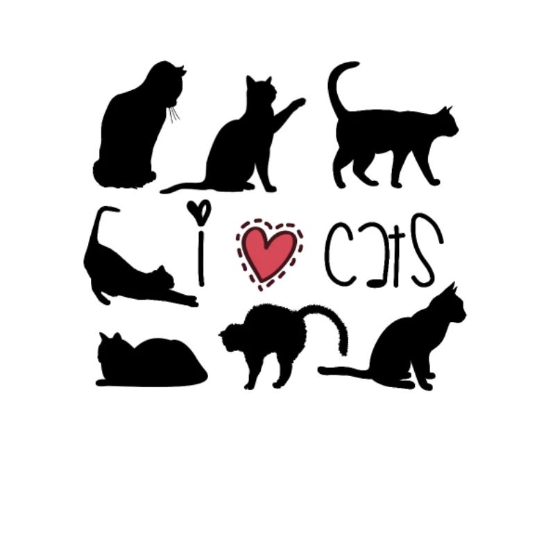 J'aime les chats, les chatons, l'idée de cadeau de conception de chat