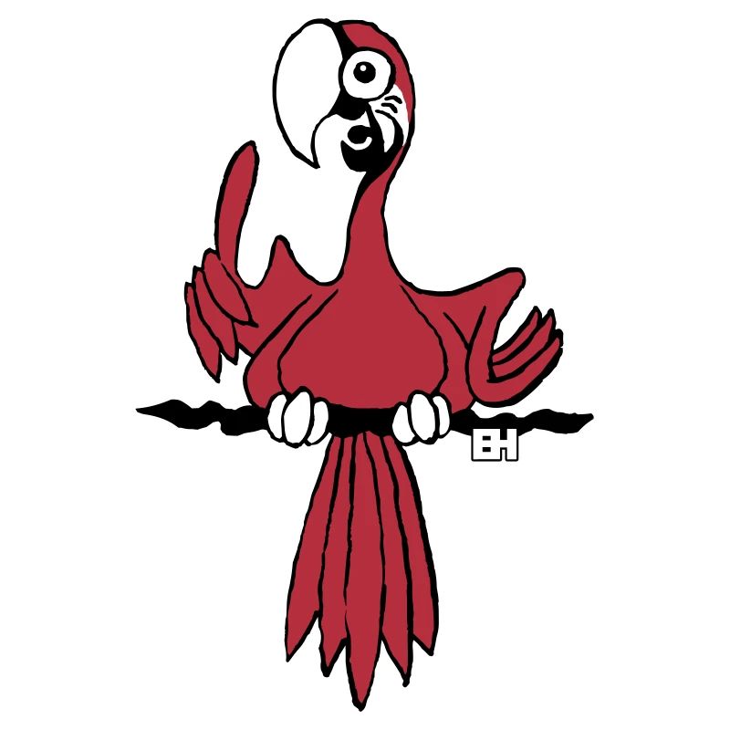 Vibrant Parrot Illustration for Apparel