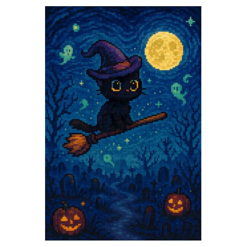 Chat pixel mignon d'Halloween