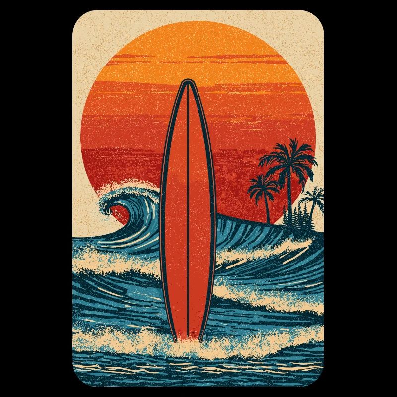 Surf au coucher du soleil