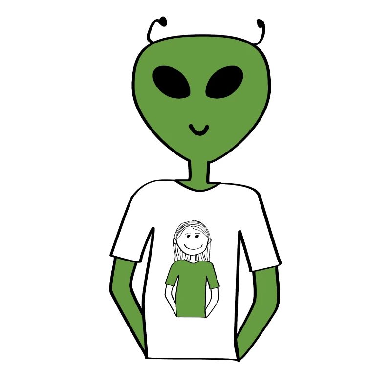 T-shirt aliena umana