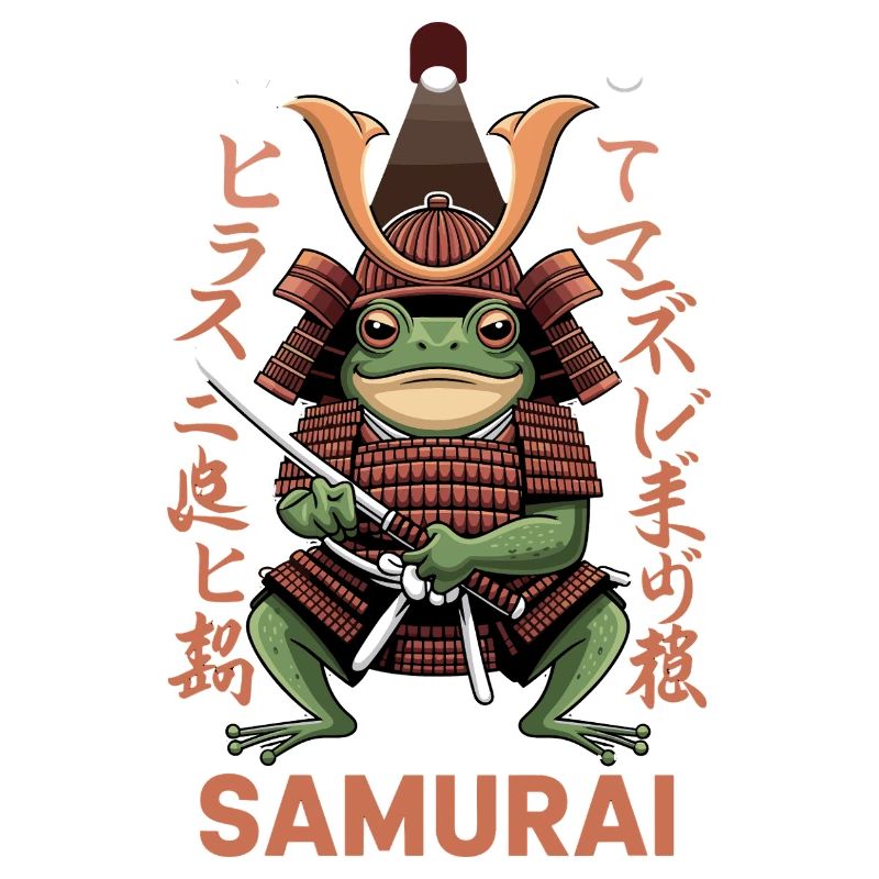 Samurai Frog Warrior Illustration with