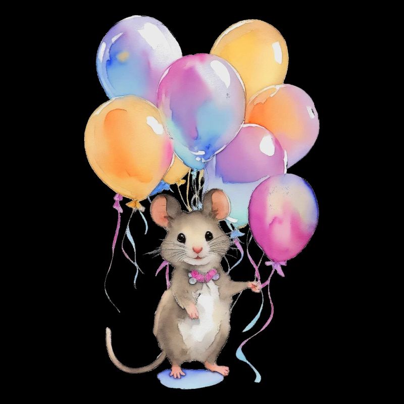 Mouse with balloons