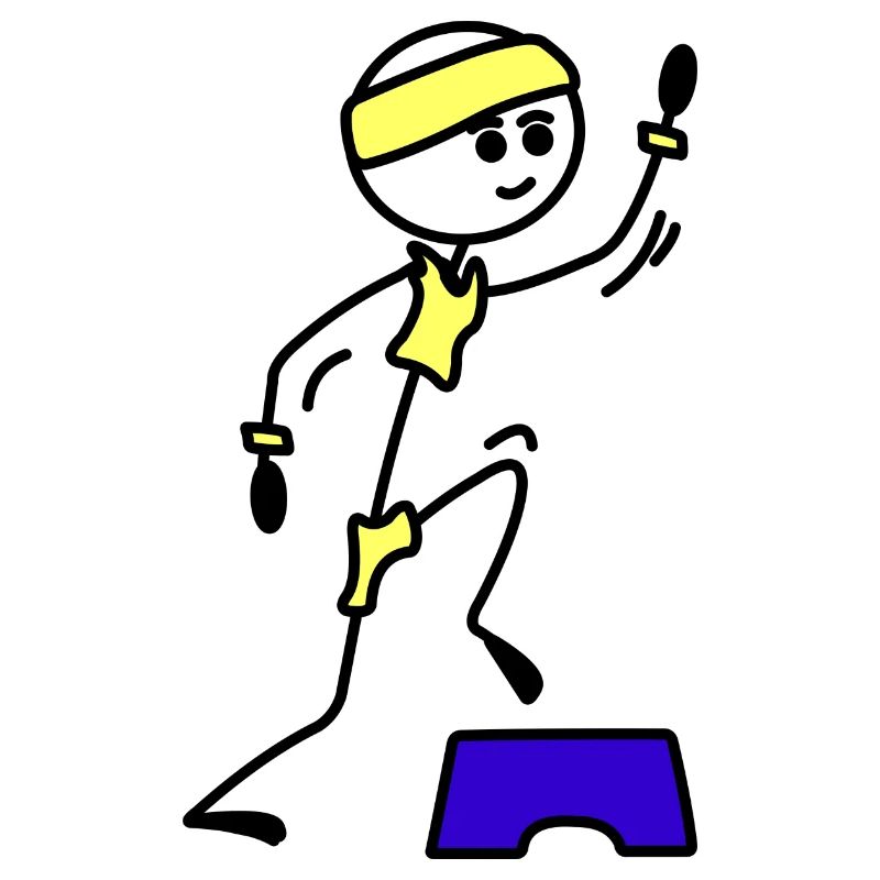 Steps or aerobics girl training exercise