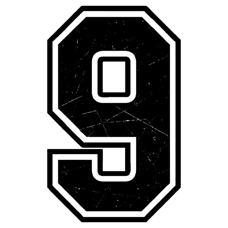 Broken nine in scratch look