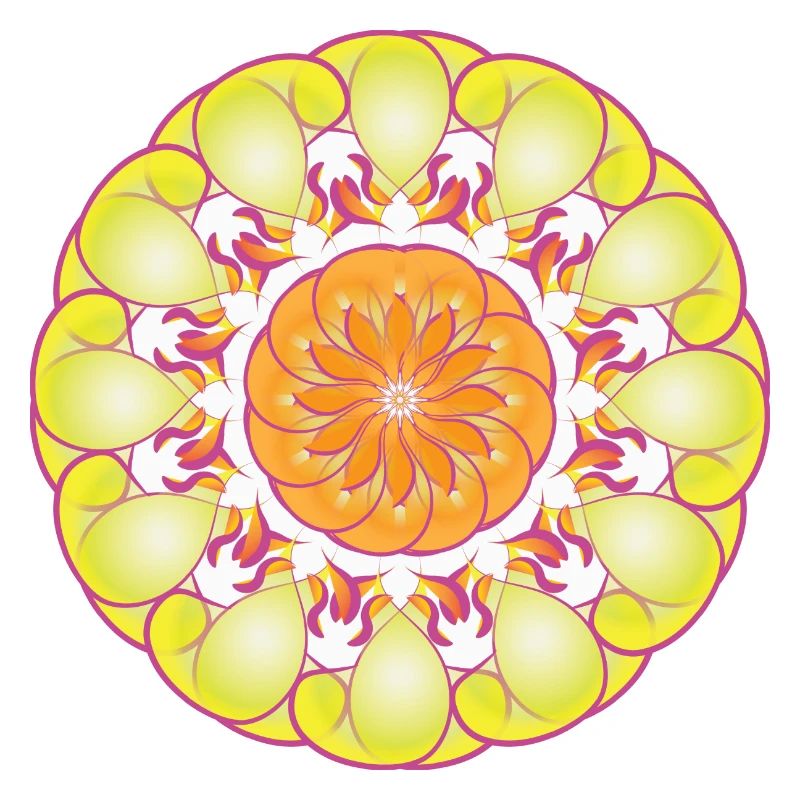 Yellow circle pattern sun flowers gift