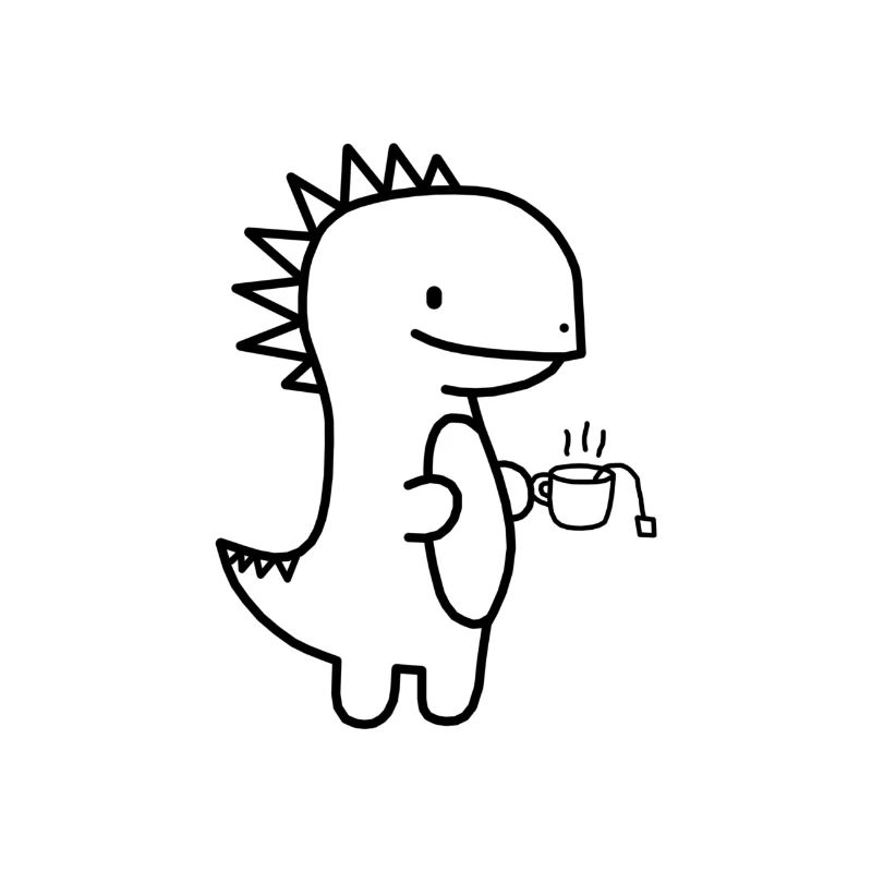 Dinosaur tea coffee