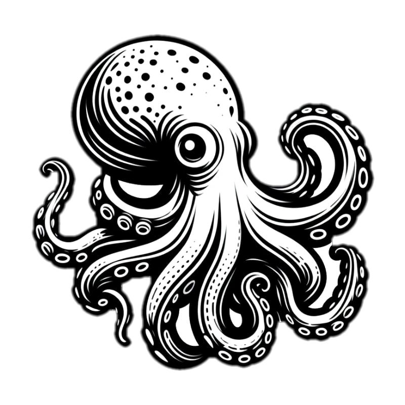 Octopus Octopus in Black and White