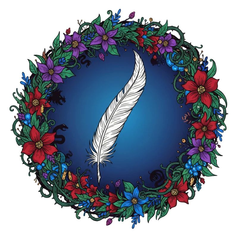 Feather in a Flower Wreath | Magic for Authors