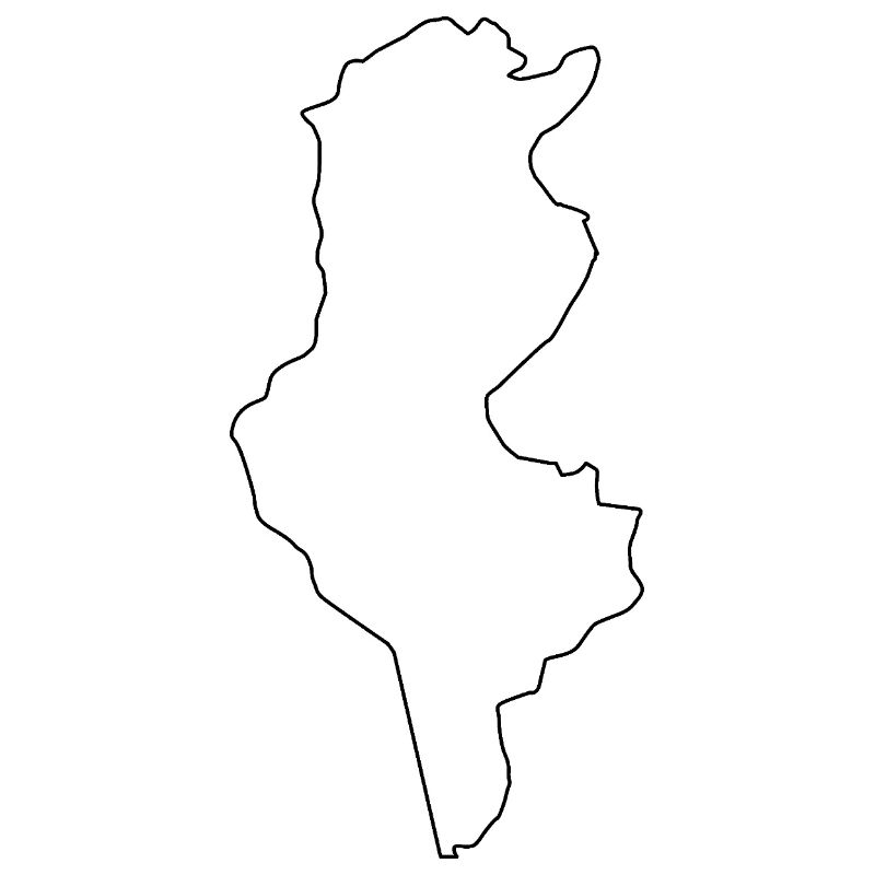 Tunisia outline map