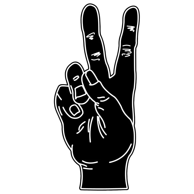 Black hand gesture peace
