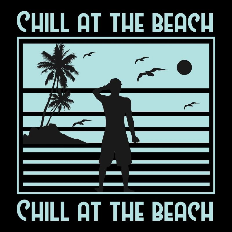 Conception de silhouette de plage décontractée