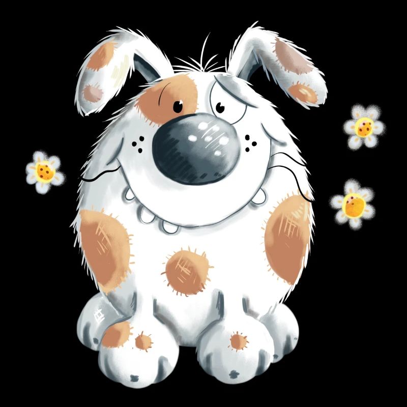 Chien avec la fleur