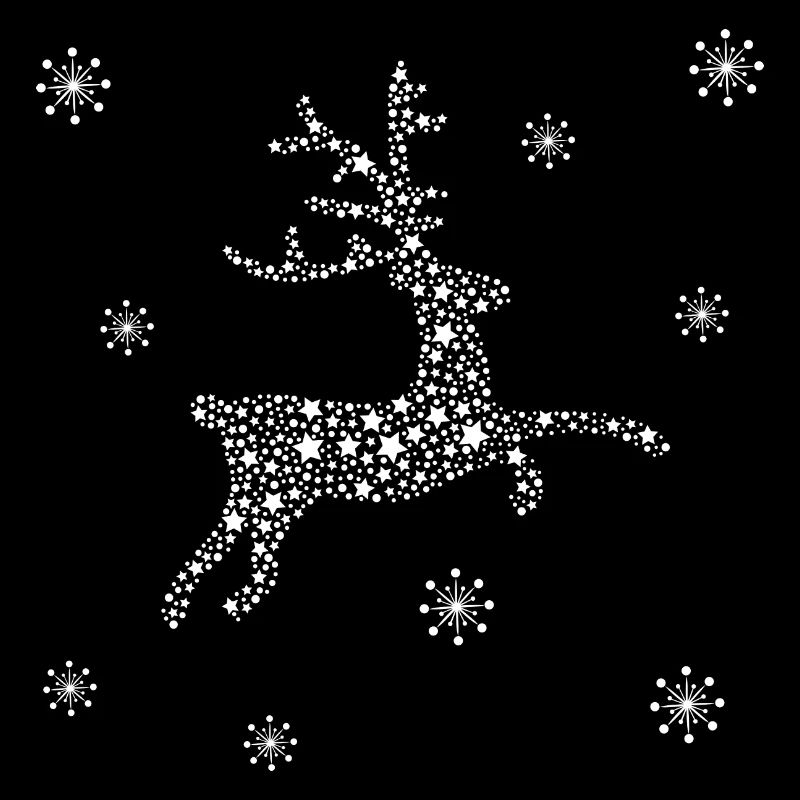 Venado de estrellas y copos de nieve