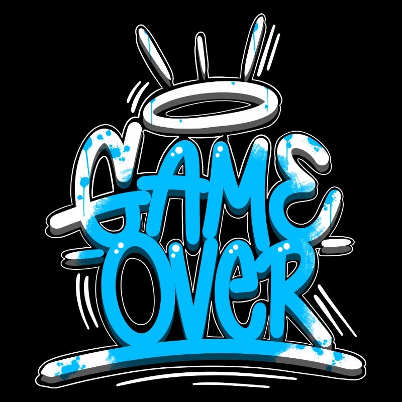 Game Over Graffiti Blue