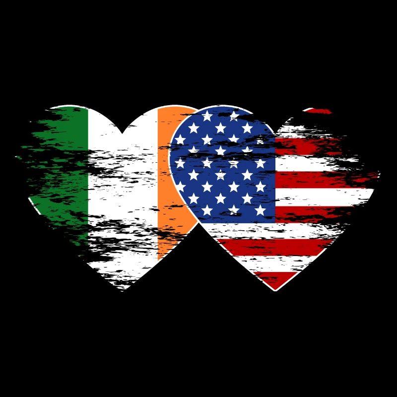 Irlande États-Unis drapeau coeur utilisé