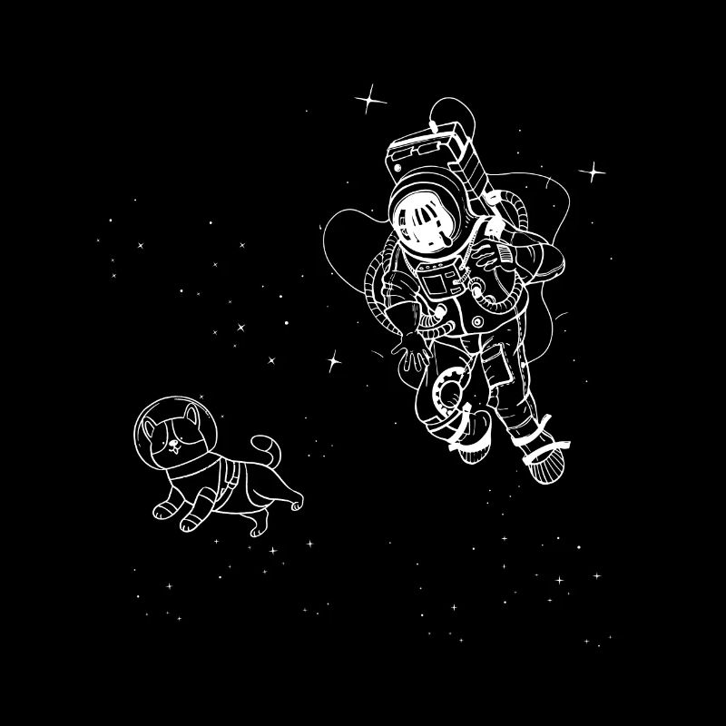 Drôle de chien animal dans l’astronaute de l’espace
