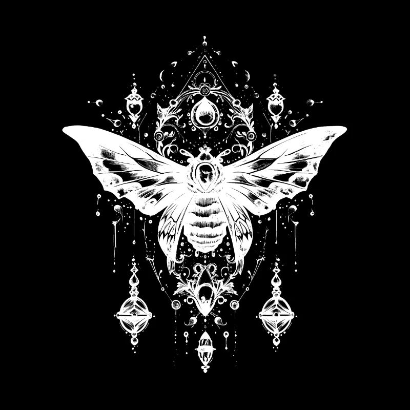 Mystical moth with magical ornaments