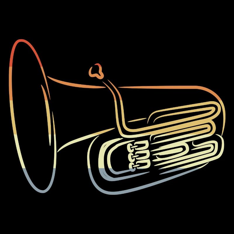 Vintage Tuba Drawing
