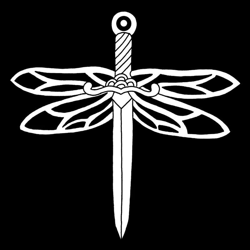 épée blanche et ailes de libellule