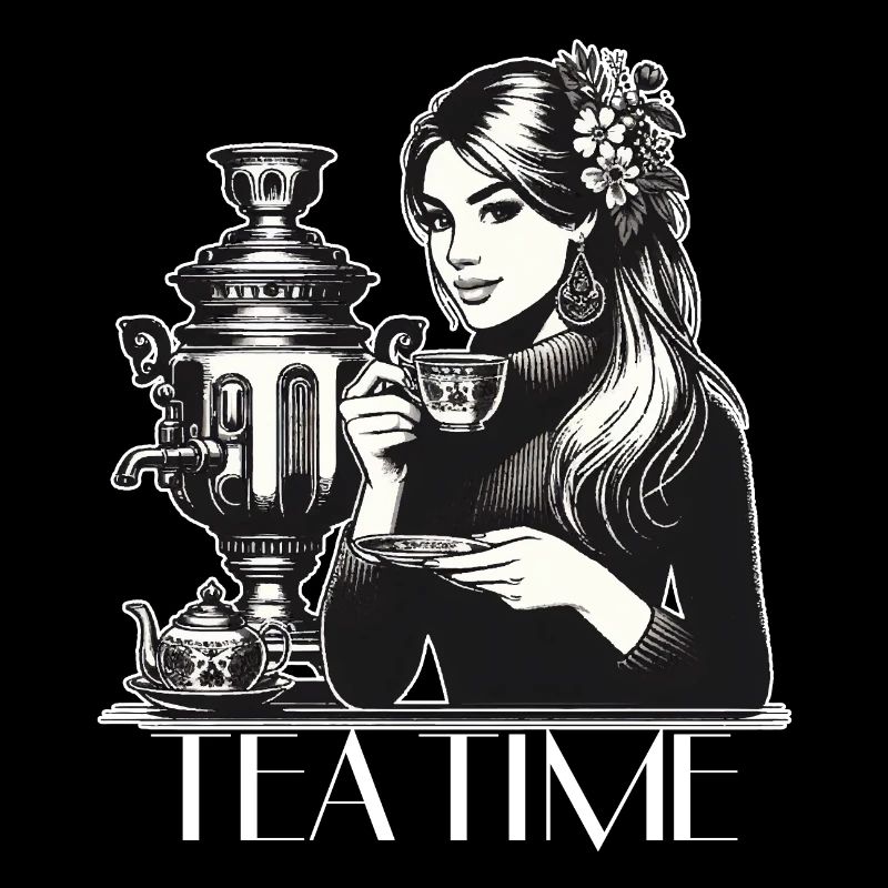 Samowar Teezeit Frau Geschenk