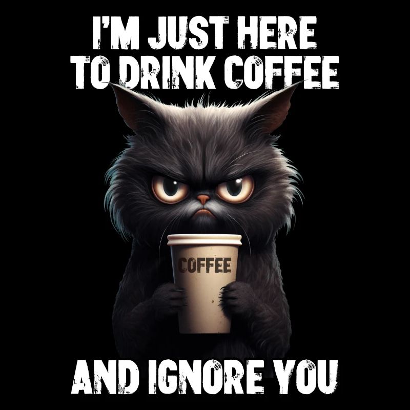 Grumpy Kitty Cat Coffee Morning Grouch Gift