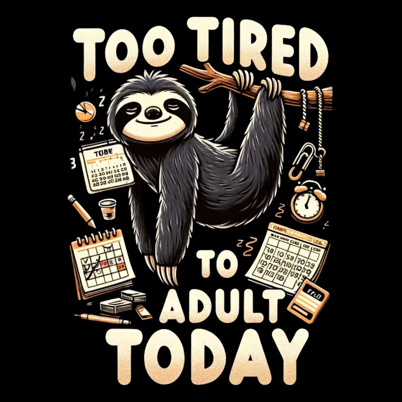 tired sloth hanging out on weekend –