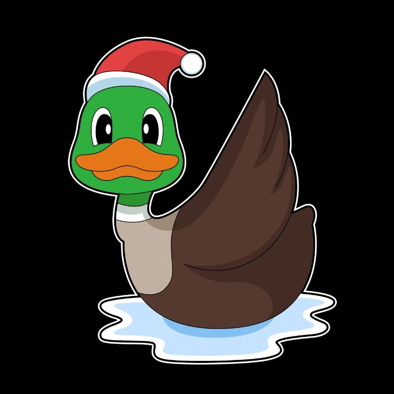 Duck Christmas Santa Hat