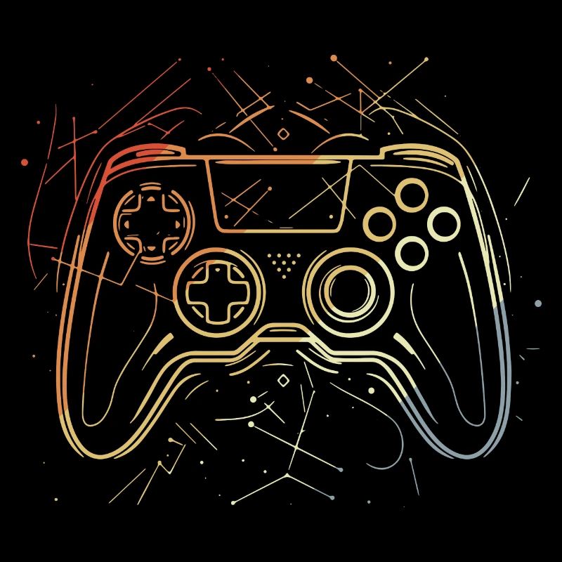 Gaming Controller Sketch Retro