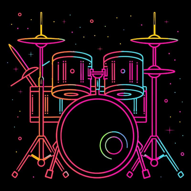 Drums Sketch Retro
