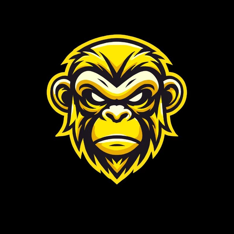 Conception de visage de singe féroce jaune