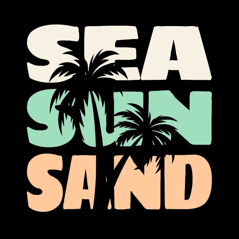 Sea Sun Sand Beach Palm Trees Summer Vibes Tee