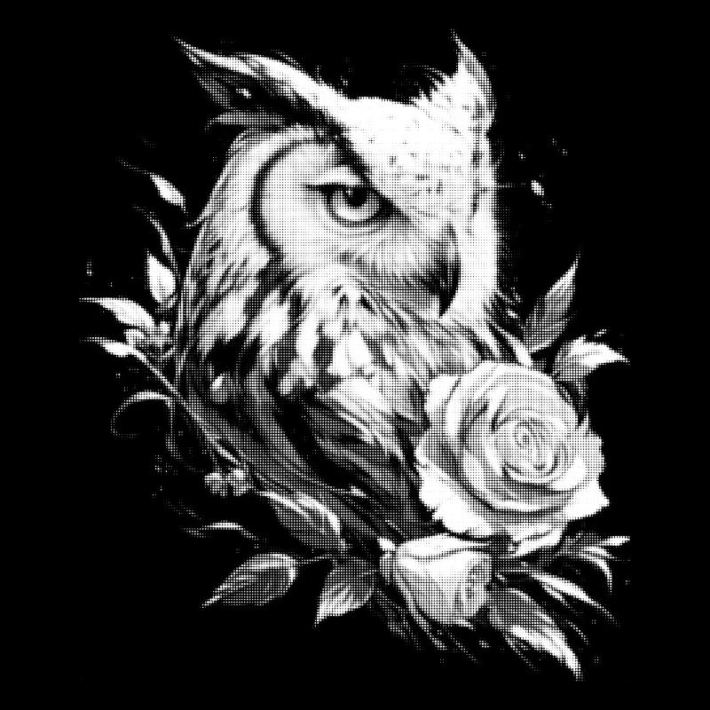 Blumen Rose Eule Ästhetik Nachteule Vogel Geschenk