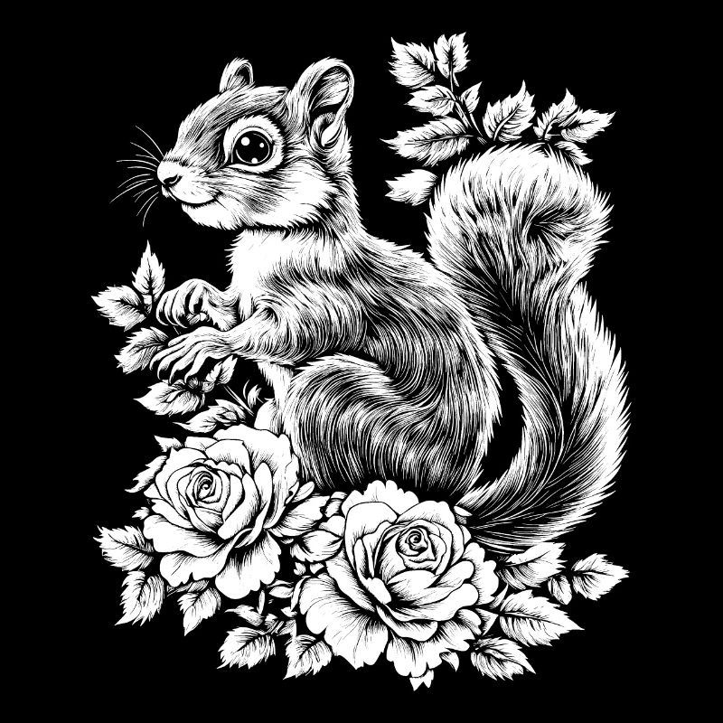 Hörnchen Rose Blumen Ästhetik Eichhörnchen