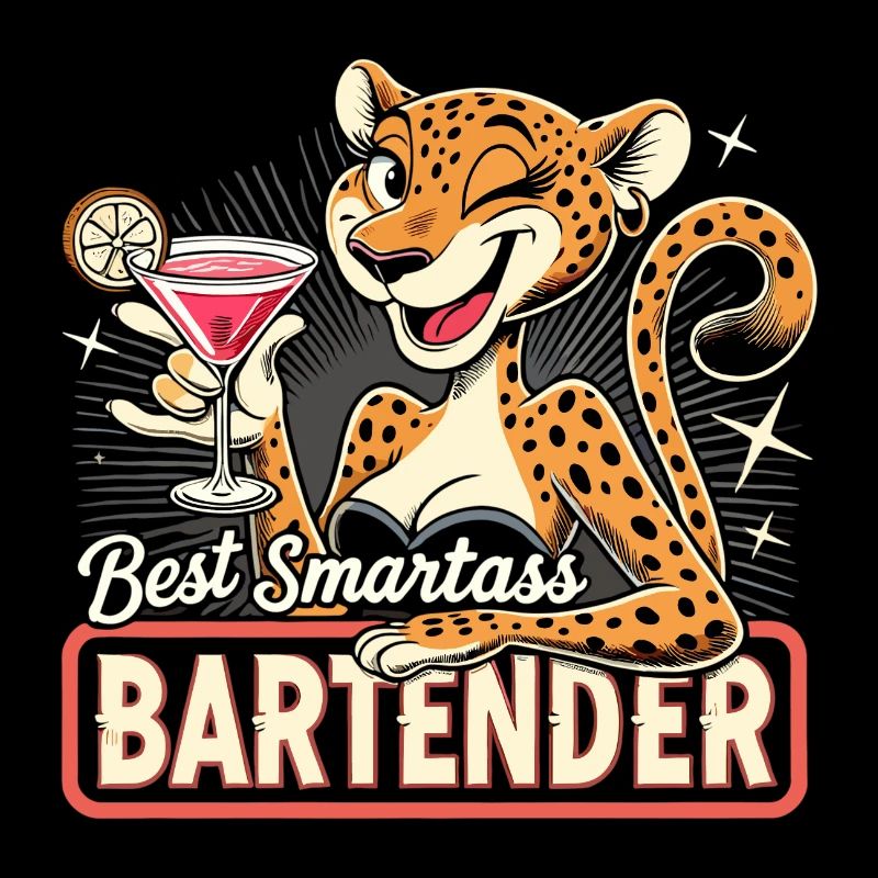 Bartender Barwoman Leopard Leopard Gift