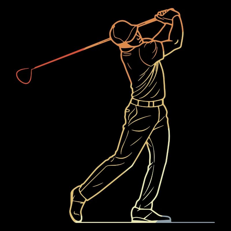 Golfspieler Line Art