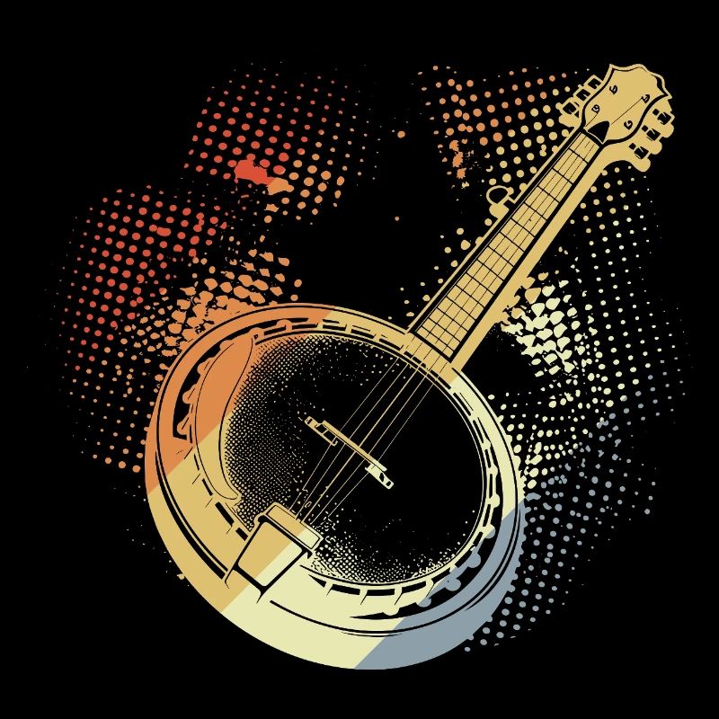 Banjo Drawing Retro