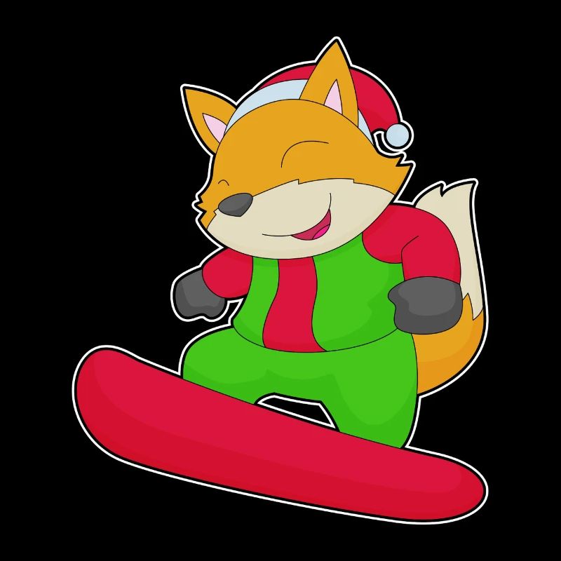 Fuchs Weihnachten Snowboard