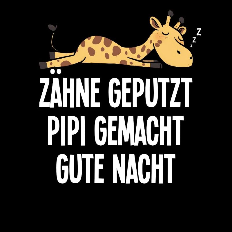 Funny Giraffe Teeth Brushed Good Night Saying
