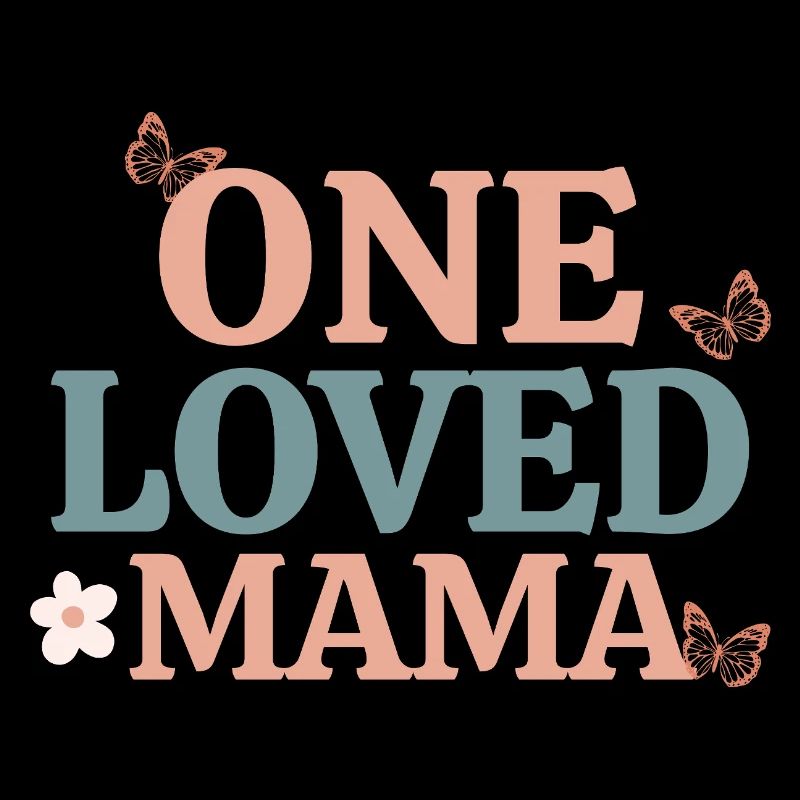 One Loved Mama Retro Butterfly Design