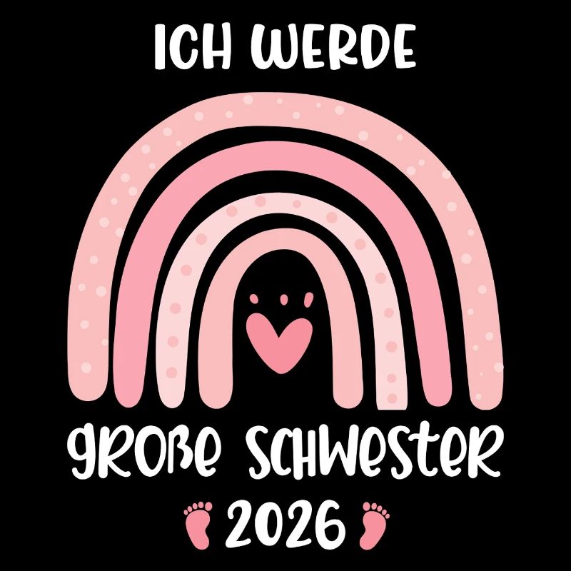 Ich werde große Schwester 2026 Regenbogen Mädchen