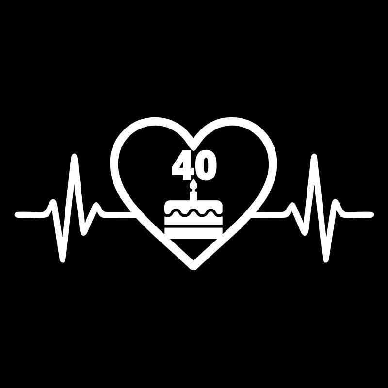 40th Birthday Heart Cake