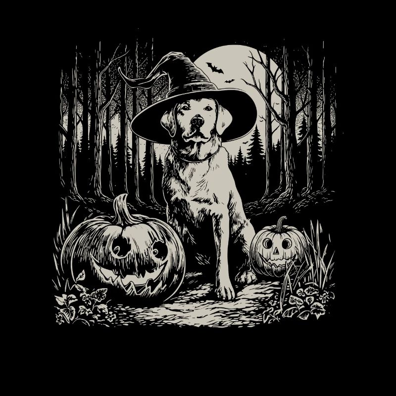 Laboratoire effrayant avec un chapeau de sorcière dans la forêt d'Halloween