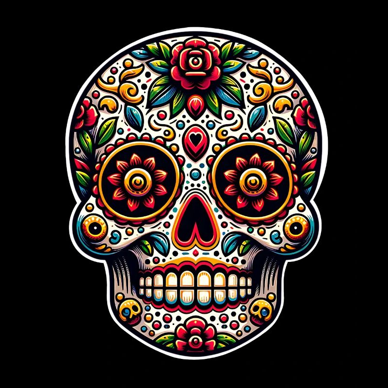 Mexican Skull Día De Muertos Sugar Skull