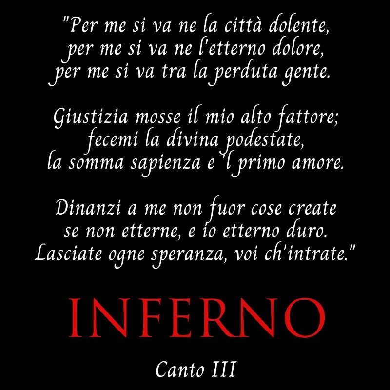 Inferno Canto III Divine Commedy Per me si va