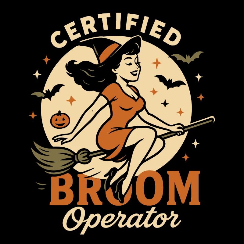 Certified Broom Operator witch Halloween Costume